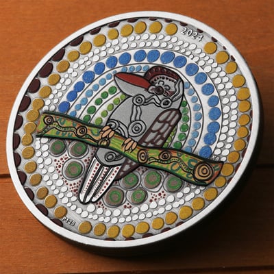Silbermünze 2oz "Kookaburra Kaa Kaa" 2024 (AF/koloriert) (Australien) - Miniaturansicht 5