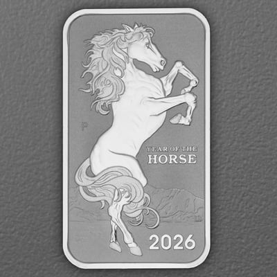 Silbermünzbarren 1oz "Rectangular Horse" 2026 diff. (Australien) - Hauptansicht