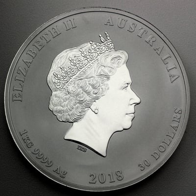 Silbermünze 1kg "Hund" 2018 Lunar II – Year of the Dog (Australien) - Miniaturansicht 2