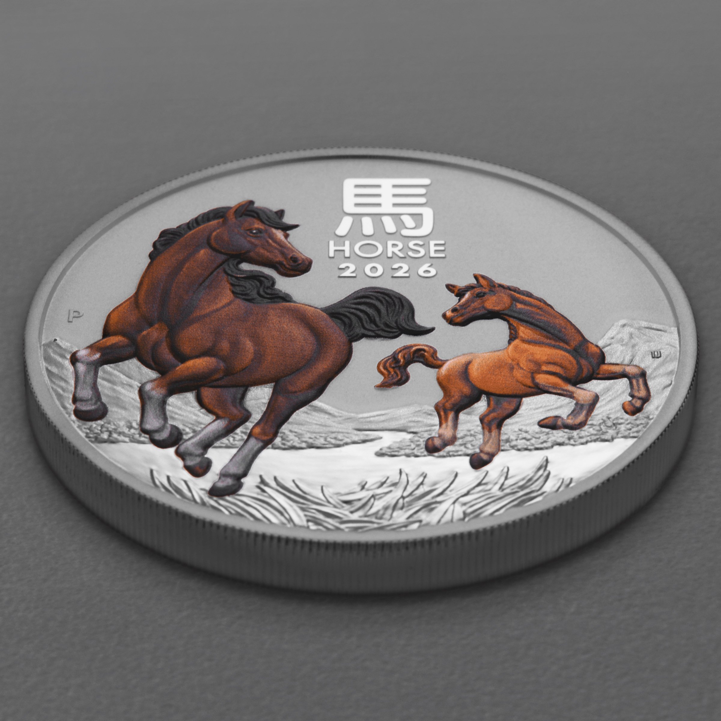 Silbermünze 5oz "Pferd" 2026 (koloriert) Lunar III – Year of the Horse (Australien) - Detailansicht 2