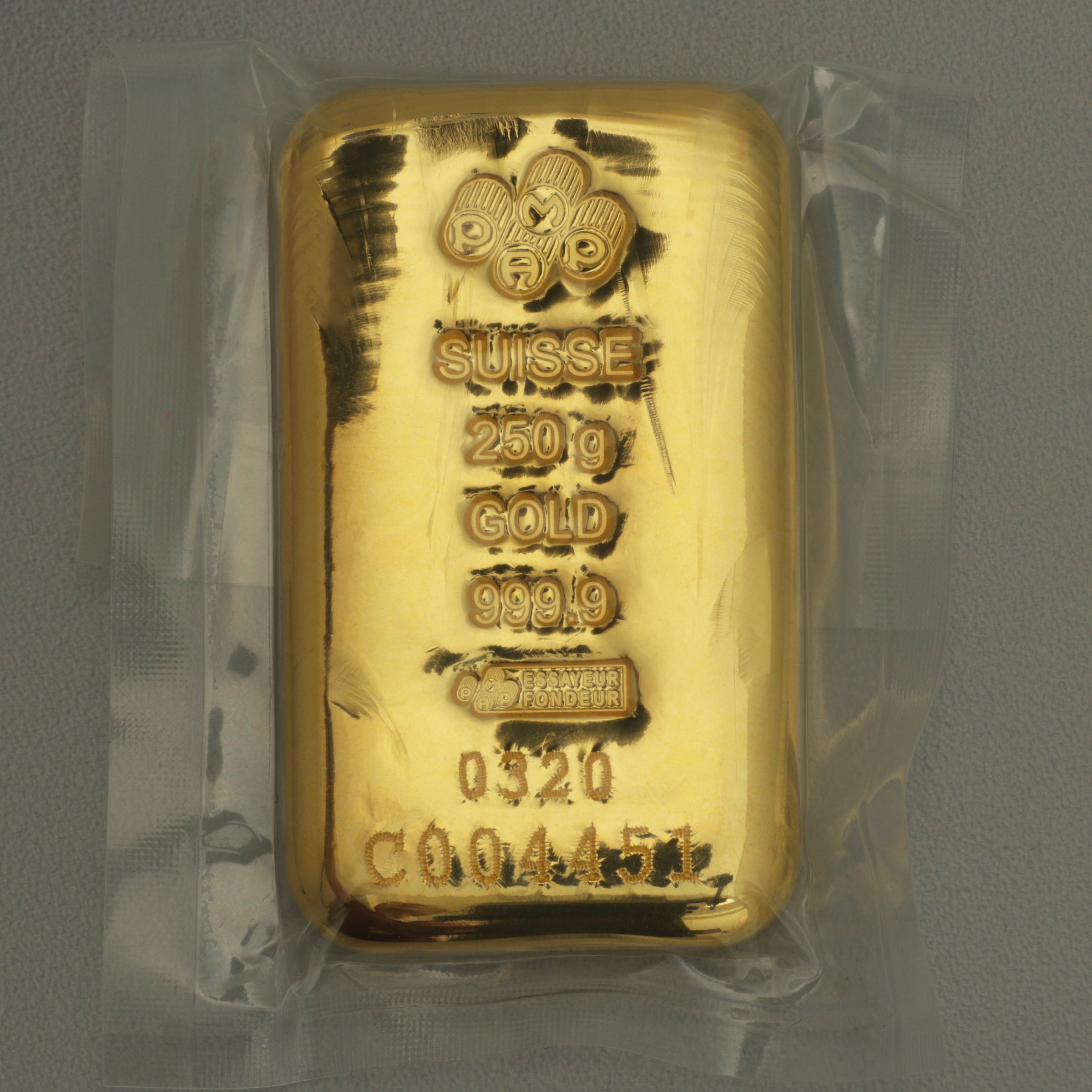 Goldbarren 250g PAMP "gegossen" - Hauptansicht