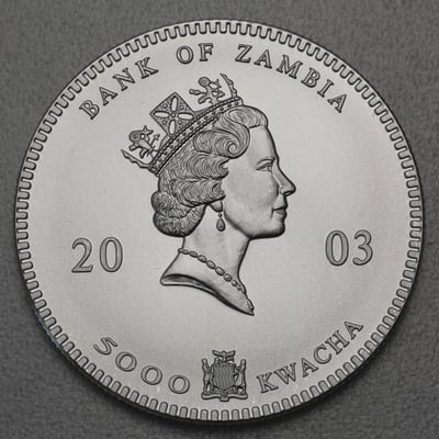 Silbermünze 1oz "Zambia Elefant" 2003 African Wildlife (Sambia) - Miniaturansicht 2