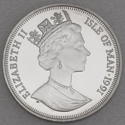Silbermünze 1oz "Norwegian Forest Cat" 1991 Cats (Isle of Man) - Miniaturansicht 2