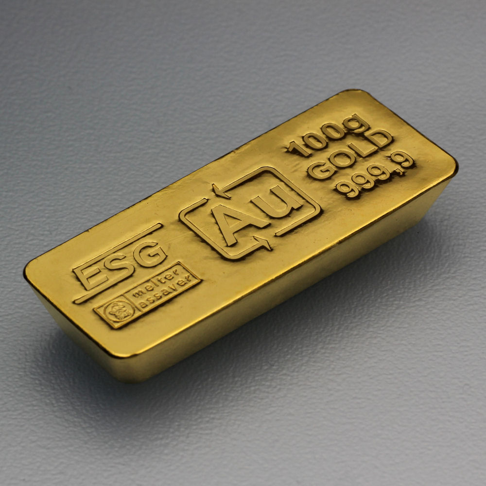 Goldbarren 100g Au ESG (klassischer Sargbarren) - Detailansicht 2