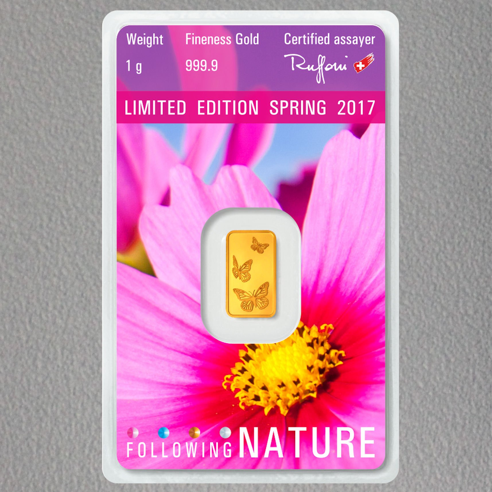 Goldbarren (4x 1g) "Following Nature" ARGOR - Detailansicht 8