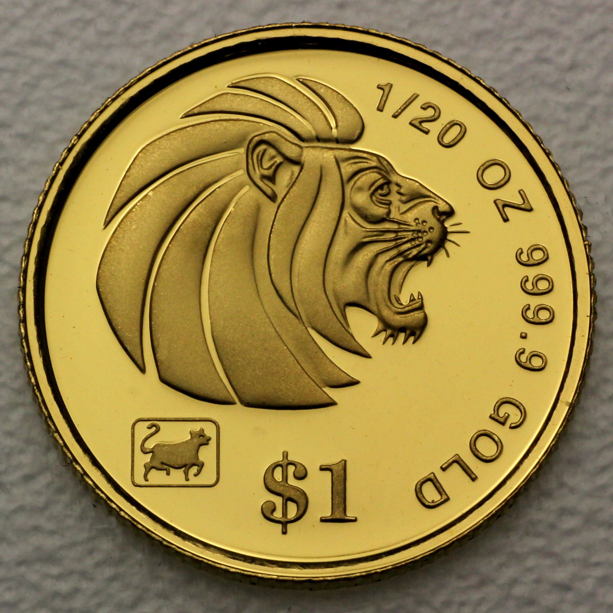Goldmünze 1/20oz "Lion" verschiedene Jahrgänge (Singapur) - Hauptansicht