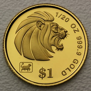 Goldmünze 1/20oz "Lion" verschiedene Jahrgänge (Singapur) - Hauptansicht