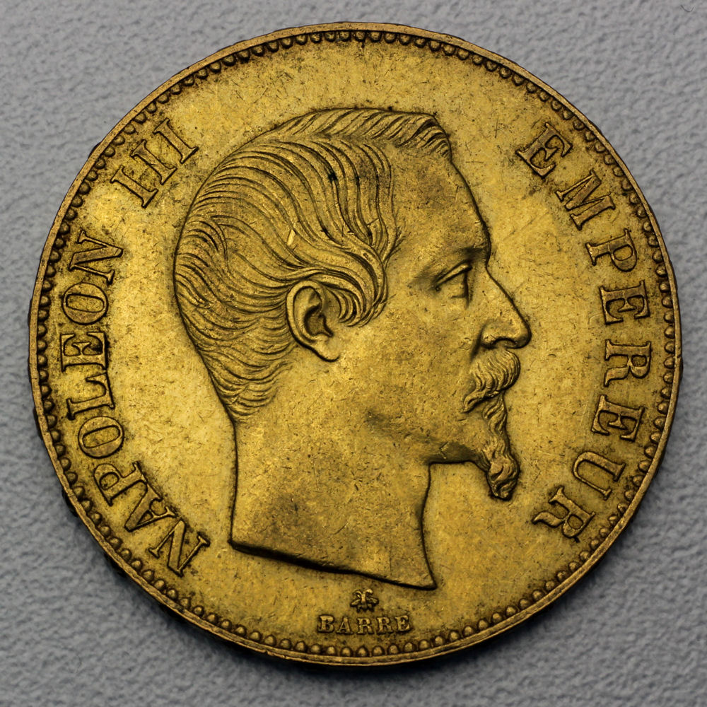 Goldmünze 100 Francs "Napoleon III." ohne Kranz (Frankreich) - Hauptansicht