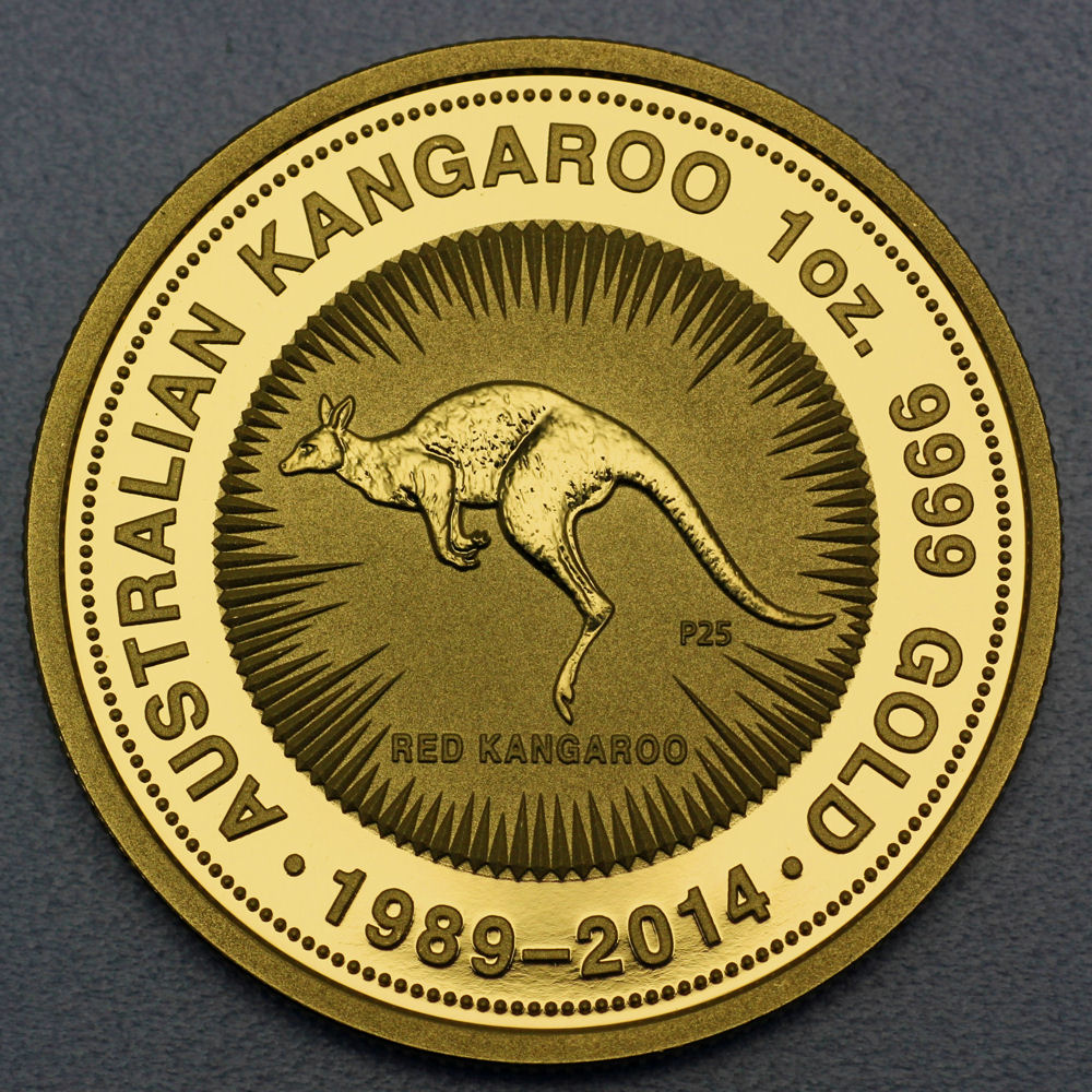 Goldmünze 1oz "Känguru" 2014 25. Jubiläum (Australien) - Hauptansicht