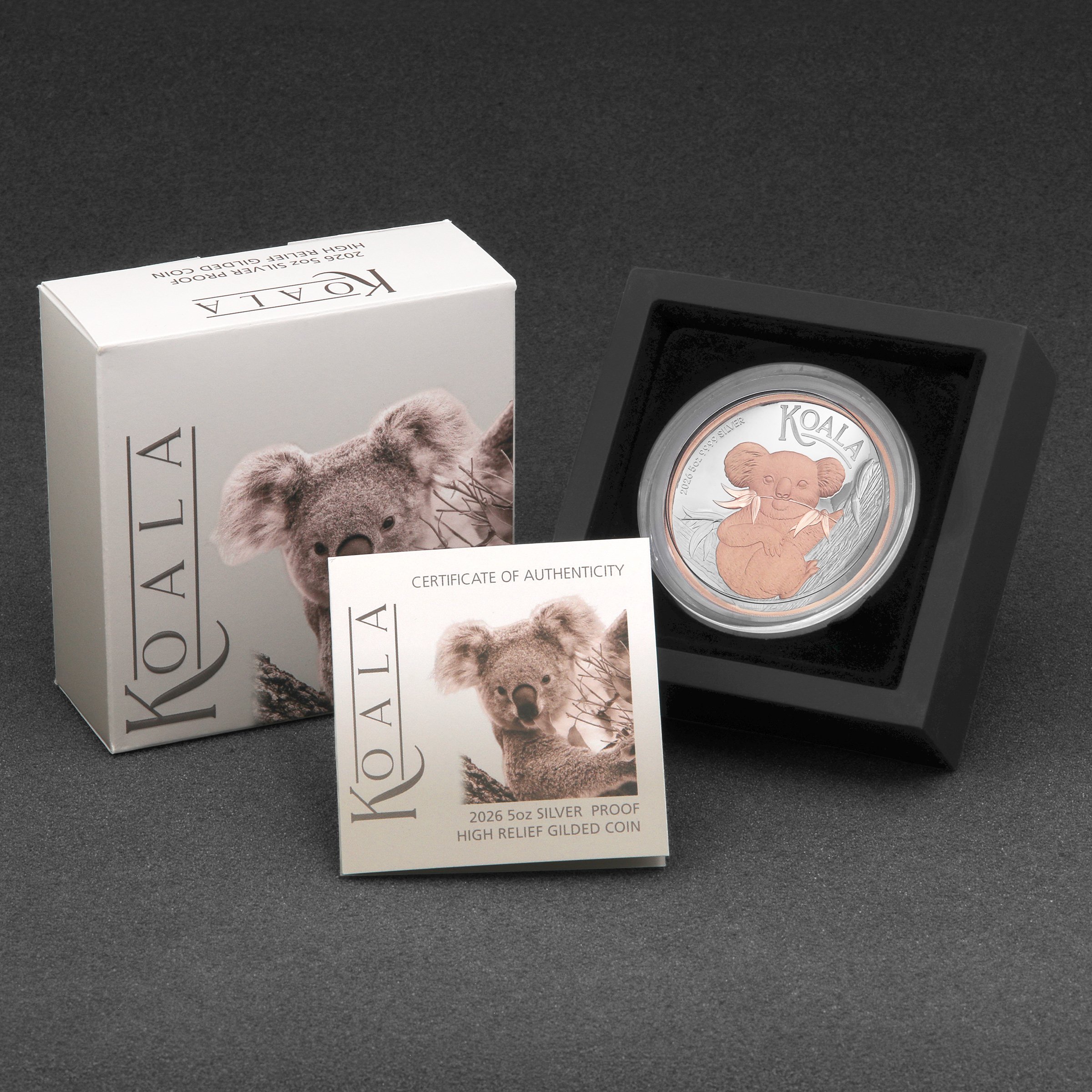 Silbermünze 5oz "Koala" 2026 (PP/HR/rosévergoldet) (Australien) - Detailansicht 4