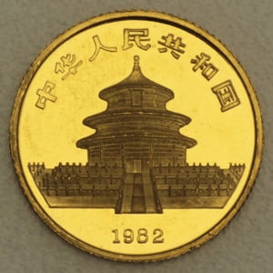 Goldmünze 1/10oz "Panda" 1982 (China) - Miniaturansicht 2