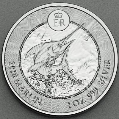 Silbermünze 1oz "Marlin" 2018 Cayman Sea Life (Kaimaninseln) - Miniaturansicht 1