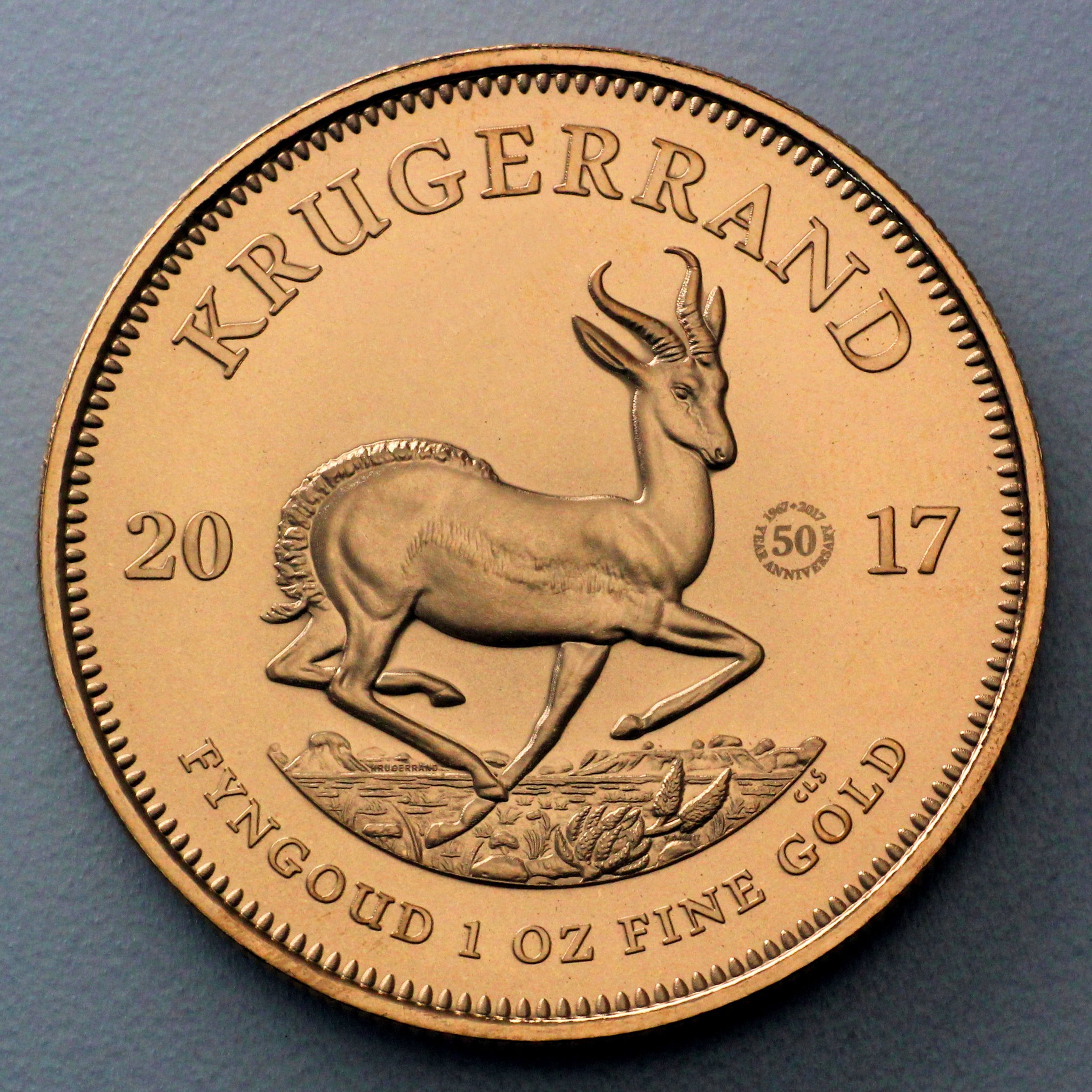 Goldmünze 1oz "Krügerrand" 2017 50. Jubiläum (Südafrika) - Hauptansicht