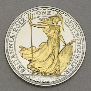 Silbermünze 1oz "Britannia" 2012 (vergoldet) (Großbritannien) - Hauptansicht
