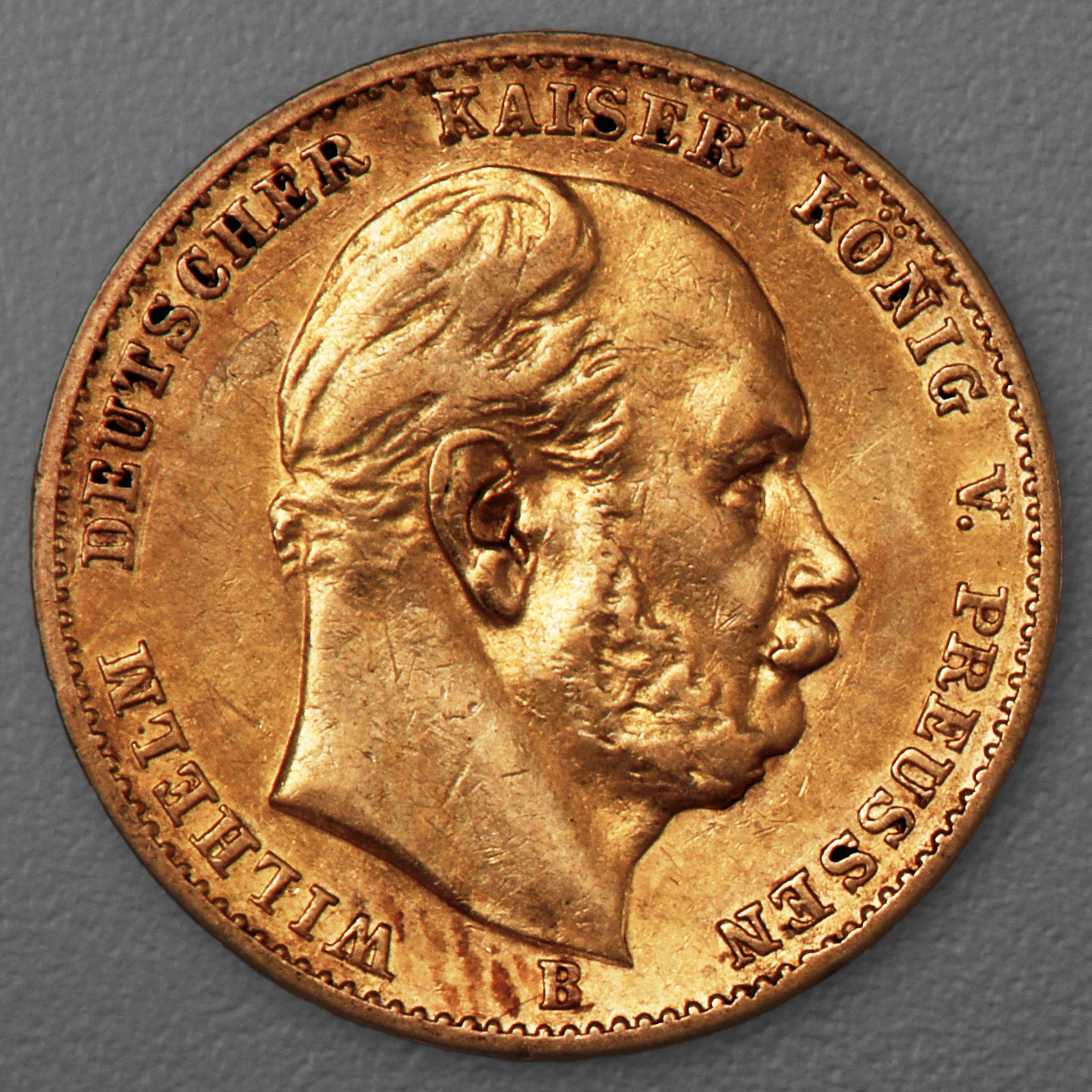 Goldmünze 10 Mark "Wilhelm I." 1877-B J.245 (Preußen) - Hauptansicht