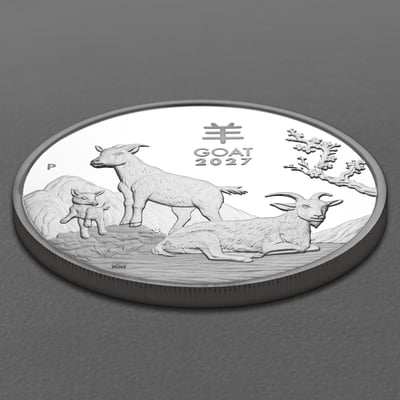 Silbermünze 3 x 1oz "Ziege" 2027 (PP/kol./verg.) Set 3-teilig Lunar III (Australien) - Miniaturansicht 4