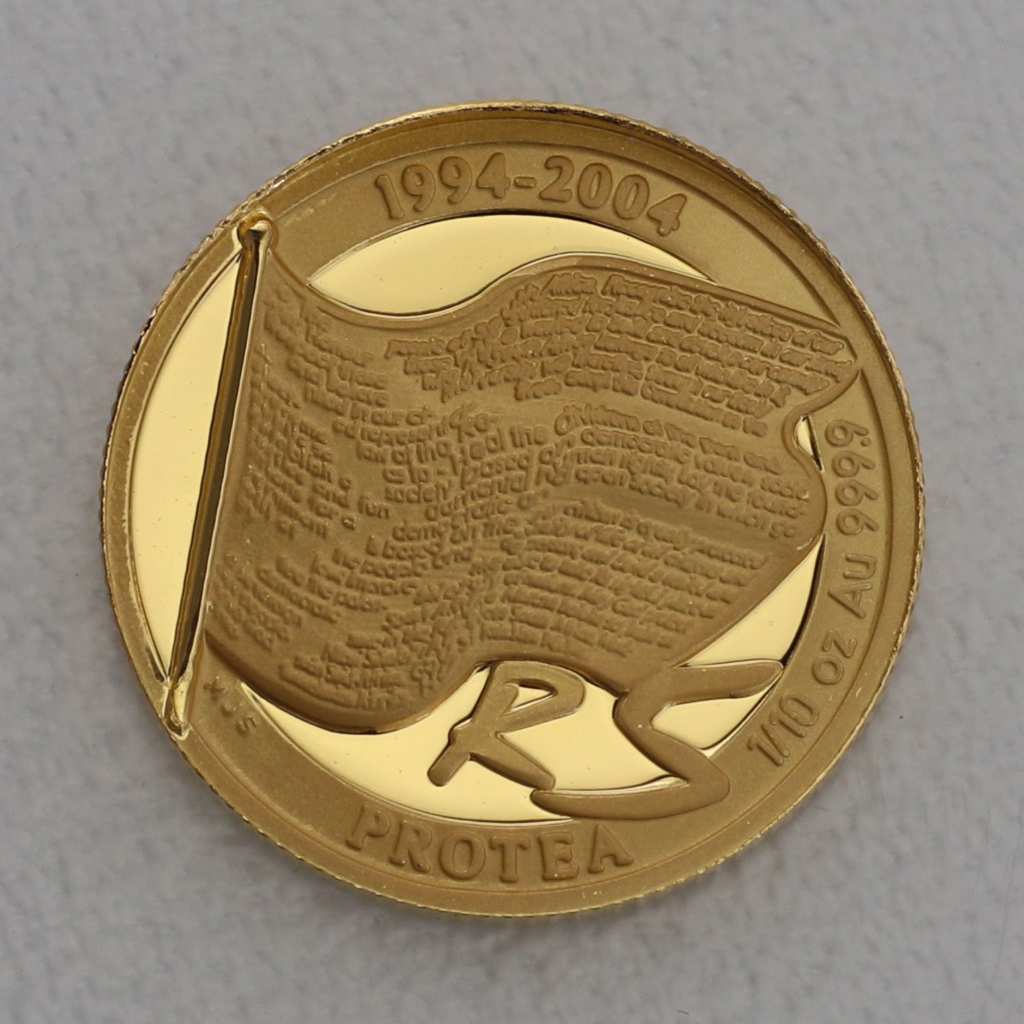Goldmünze 1/10oz "Nelson Mandela" 2004 (PP) Protea (Südafrika) - Hauptansicht