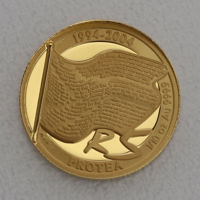 Goldmünze 1/10oz "Nelson Mandela" 2004 (PP) Protea (Südafrika) - Miniaturansicht 1