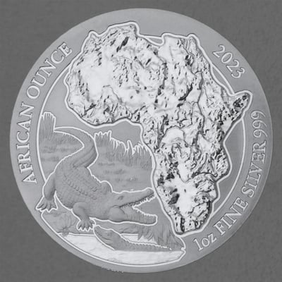 Silbermünze 1oz "Krokodil" 2023 diff. (Ruanda) - Miniaturansicht 1