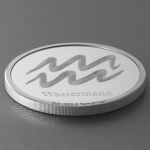 Silbermedaille 1oz "Sternzeichen Wassermann" Gravurmedaille - Miniaturansicht 3