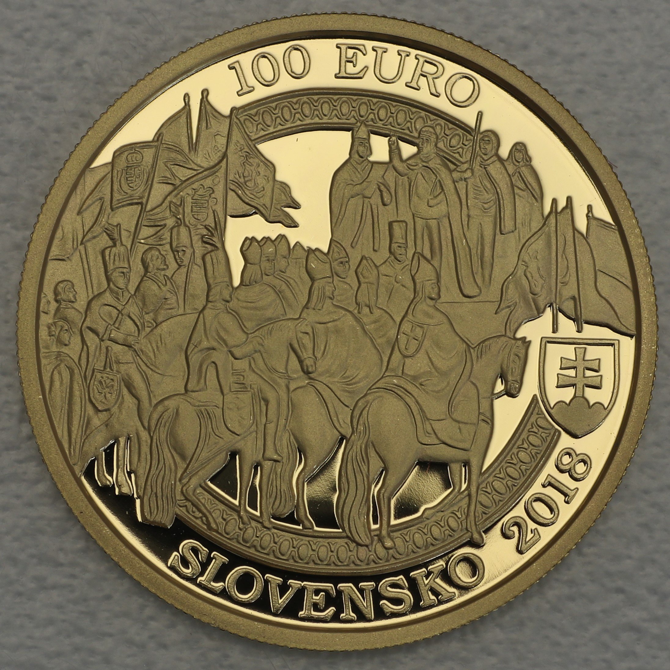 Goldmünze "100 Euro" 2018 400. Jahrestag Krönung Ferdinand II. (Slowakei) - Hauptansicht