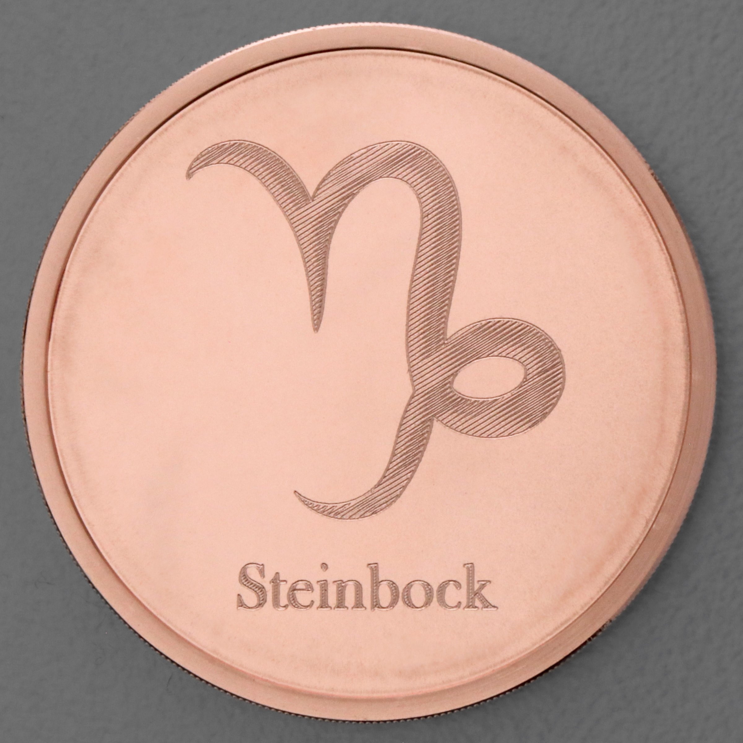 Kupfermedaille "Sternzeichen Steinbock" Gravurmedaille - Hauptansicht
