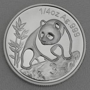 Silbermünze 1/4oz "Panda" 2007 verschiedene Motive 25 Jahre Panda Jubiläum (China) - Miniaturansicht 3