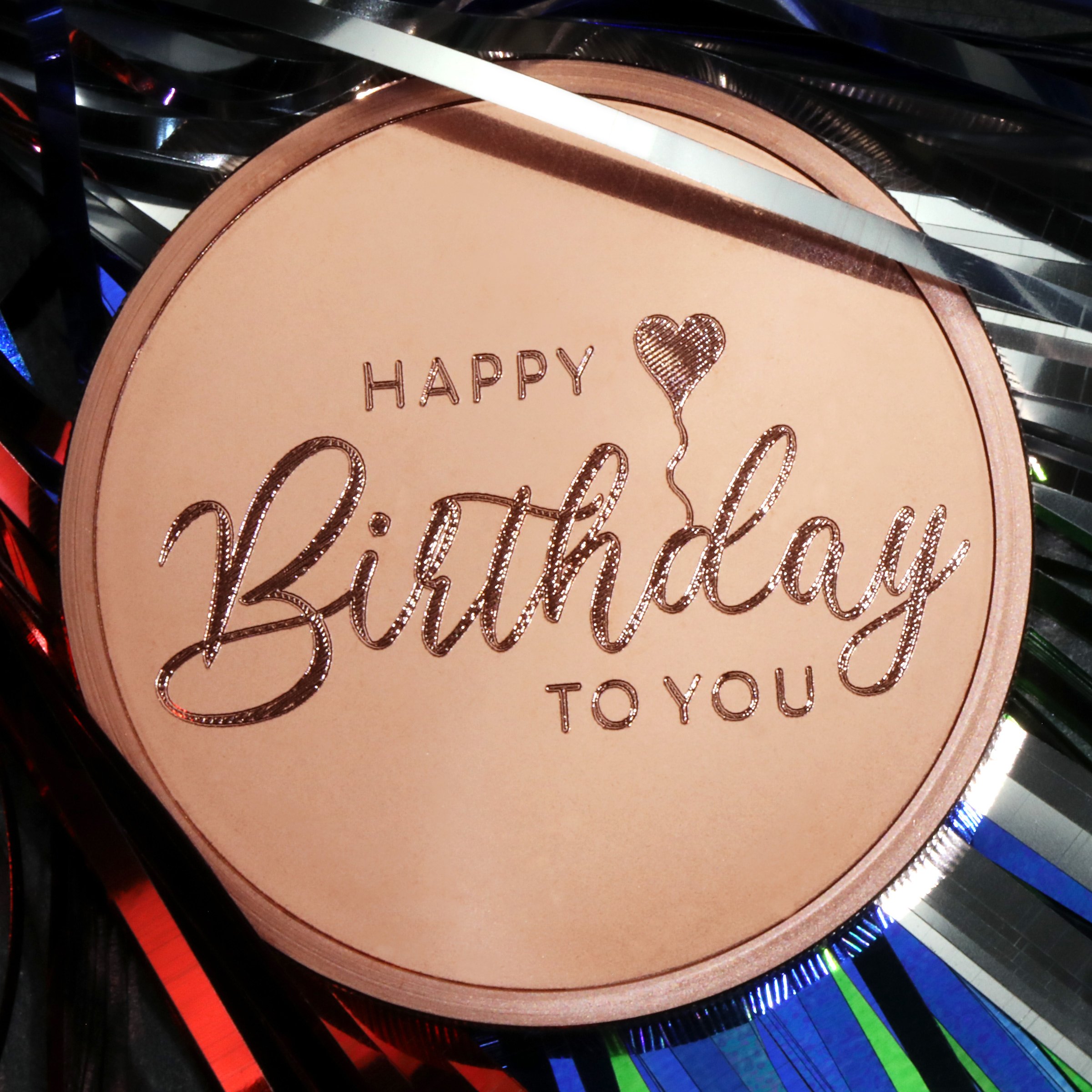 Kupfermedaille "Happy Birthday" Gravurmedaille - Detailansicht 5