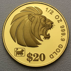 Goldmünze 1/2oz "Lion" verschiedene Jahrgänge (Singapur) - Hauptansicht
