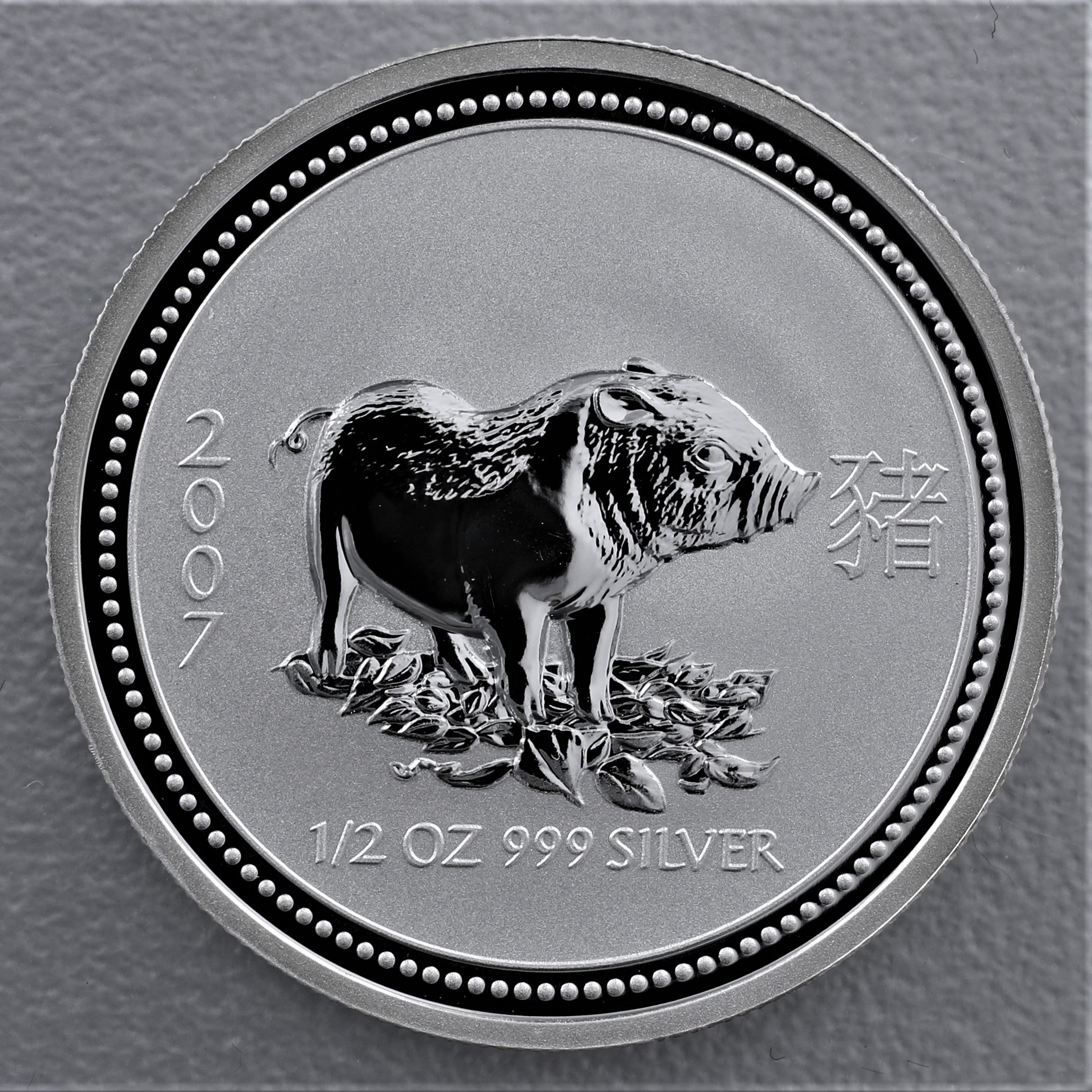 Silbermünze 1/2oz "Schwein" 2007 Lunar I – Year of the Pig (Australien) - Hauptansicht
