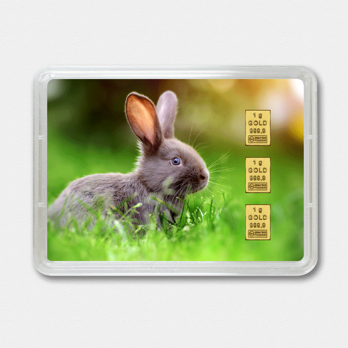 Goldbarren 3g "Ostern" (Flip) - Hauptansicht