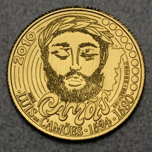 Goldmünze 0,25 Euro " Luis Vaz de Camoes" 2010 (Portugal) - Miniaturansicht 1