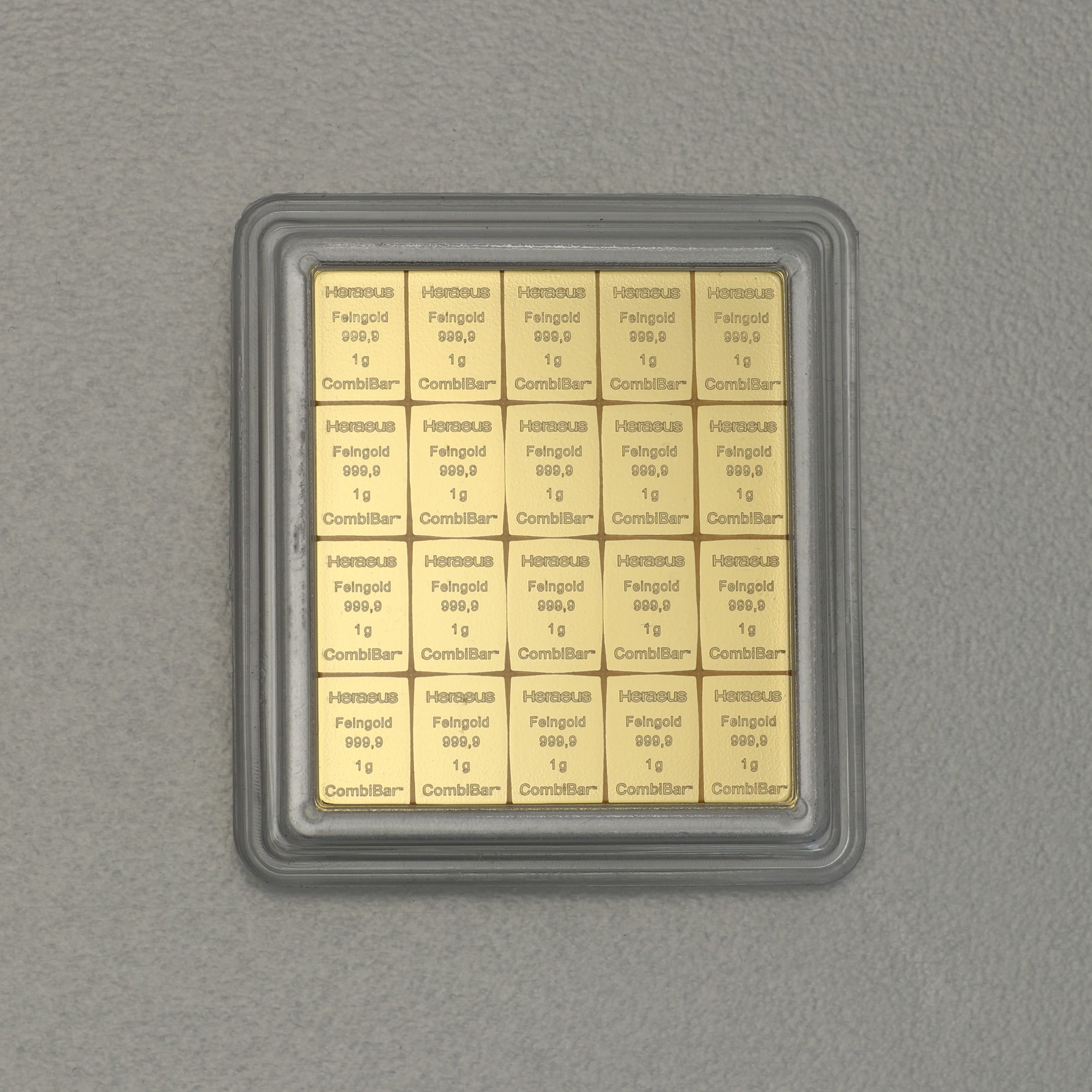 Goldtafel HERAEUS (20x 1g Au) "CombiBar" - Detailansicht 2