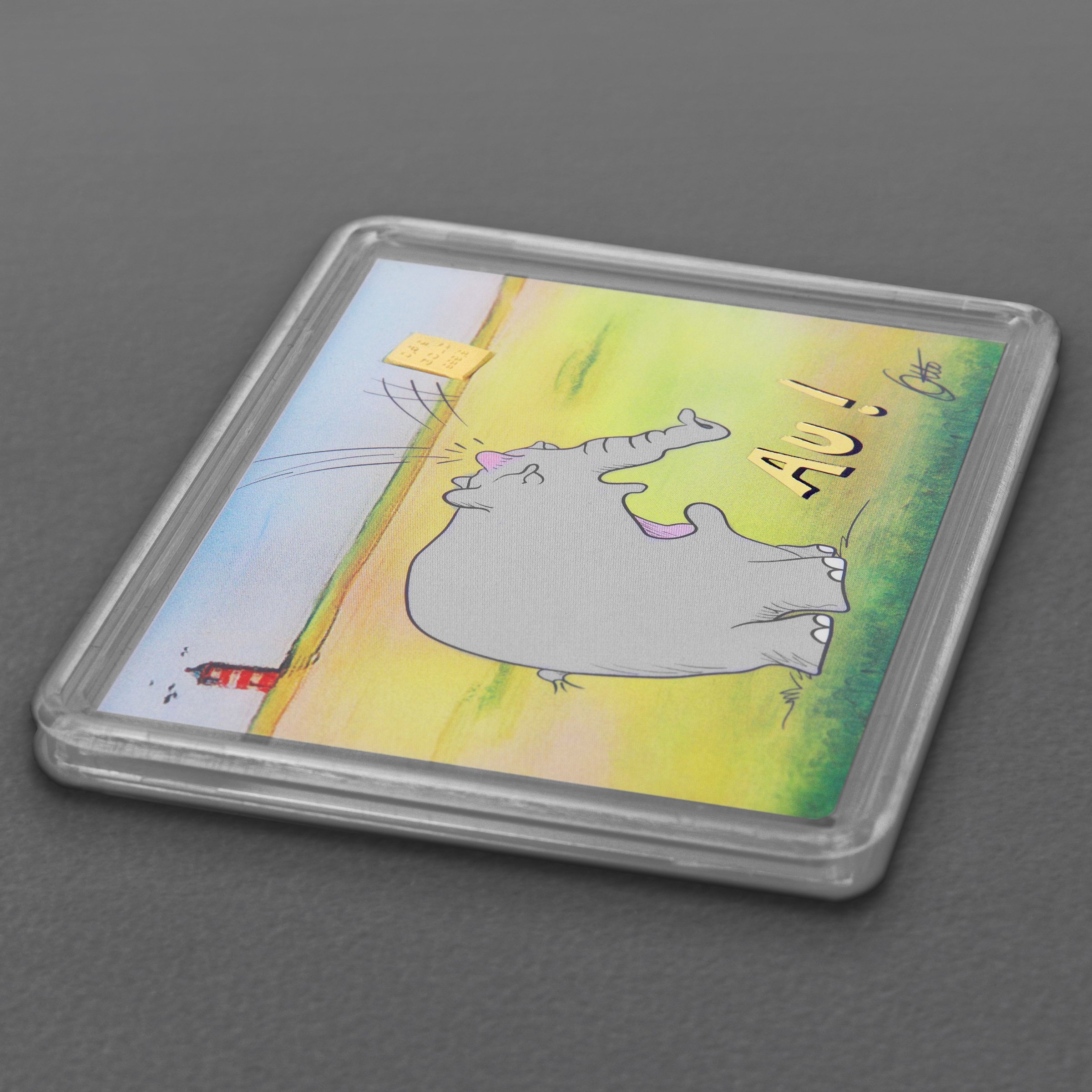 Goldbarren 0,5g "Ottifant - Au!" (Motivbox) - Detailansicht 2