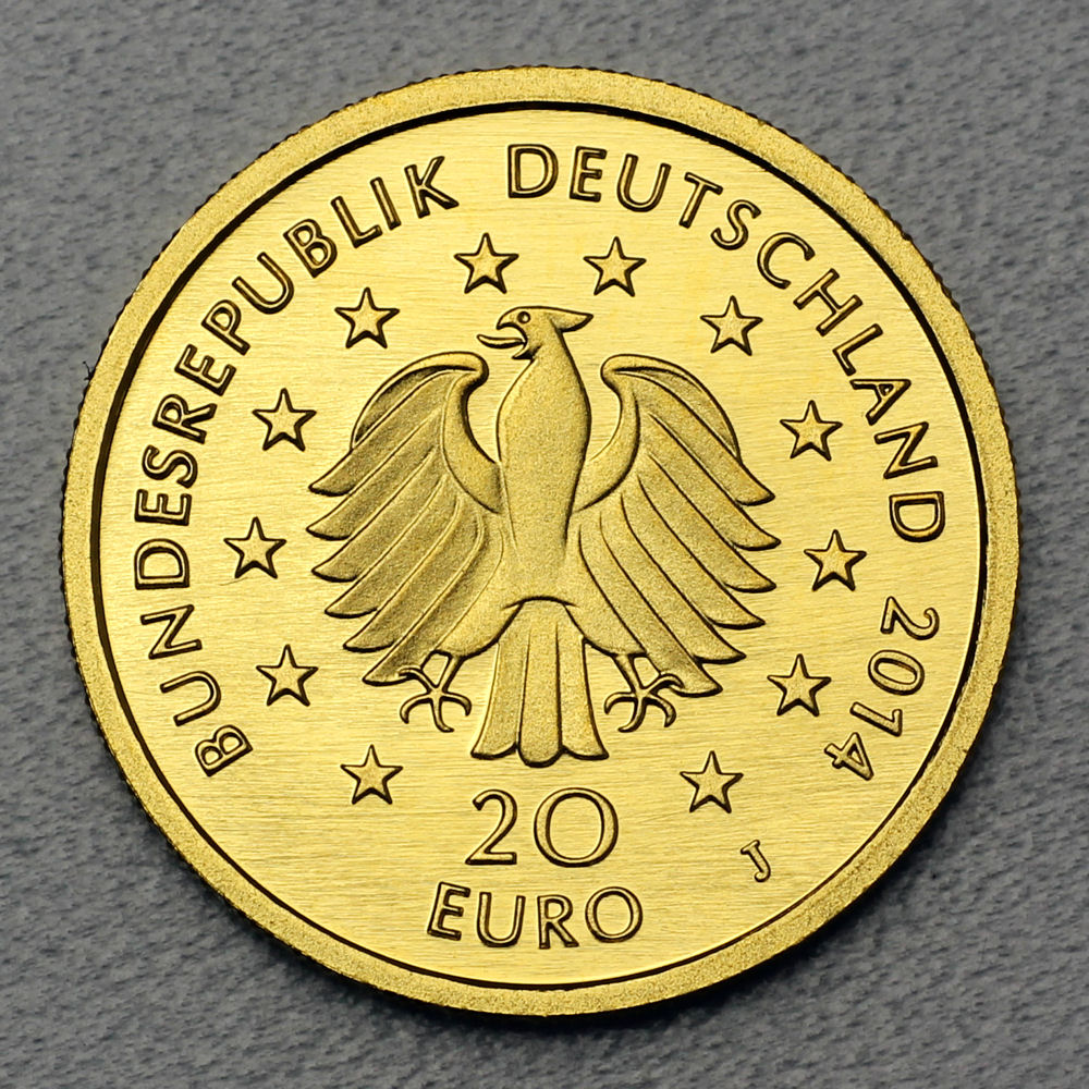 Goldmünze 20 Euro "Kastanie" 2014 Deutscher Wald (Deutschland) - Detailansicht 1