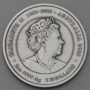 Silbermünze 2oz "Kangaroo Yongka" 2023 Antique Finish koloriert - Miniaturansicht 2