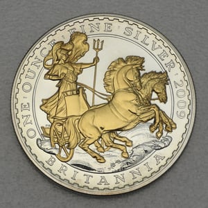 Silbermünze 1oz "Britannia" 2009 (vergoldet) (Großbritannien) - Hauptansicht