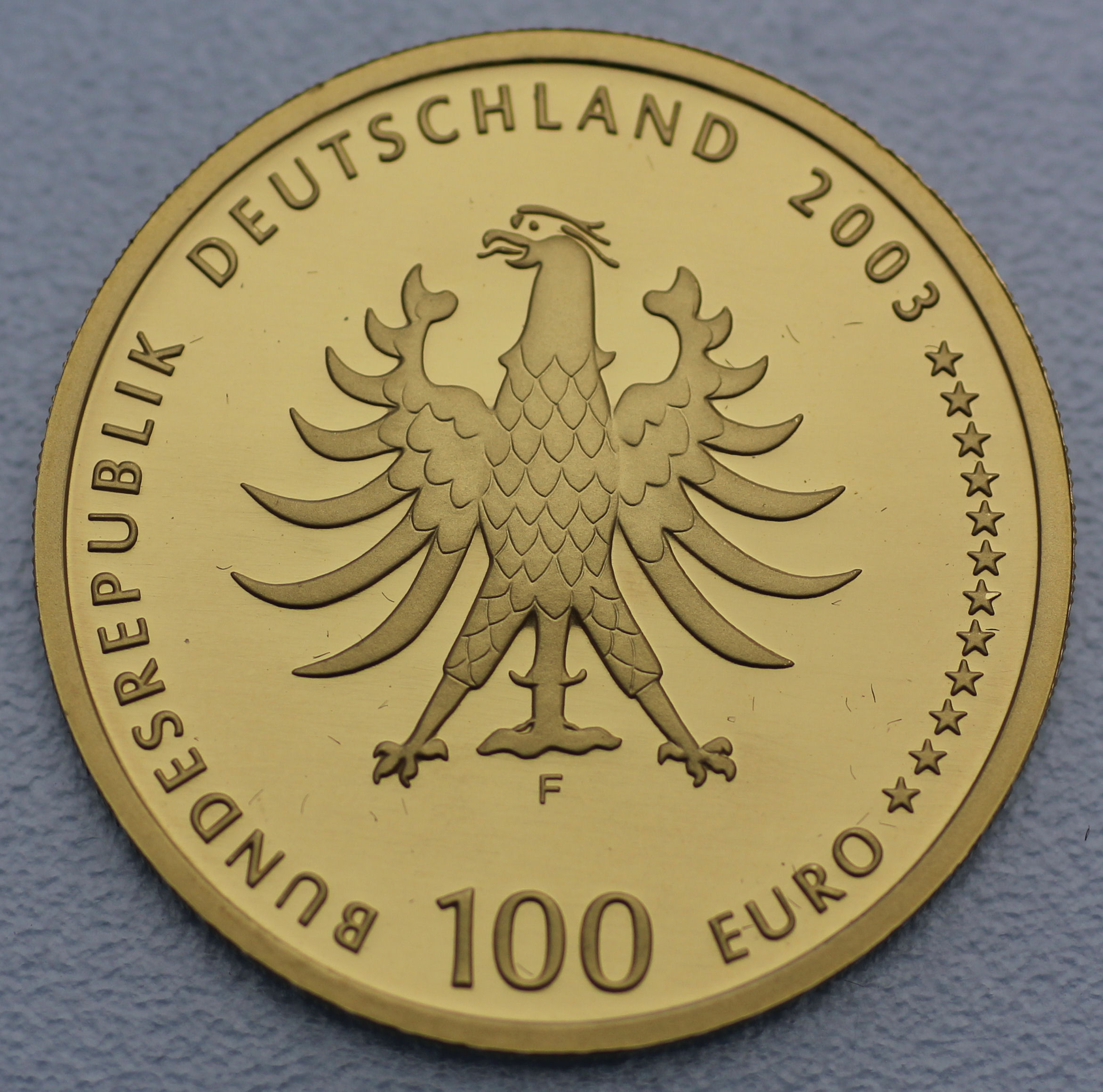 Goldmünze 100 Euro "Quedlinburg" 2003 Unesco-Weltkulturerbe (Deutschland) - Detailansicht 1