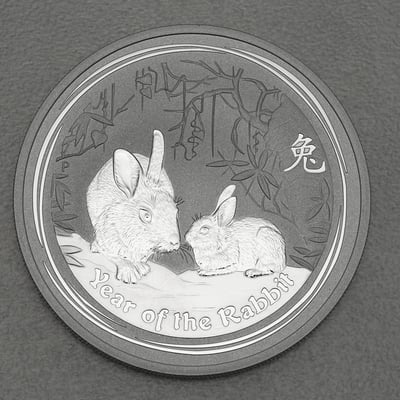 Silbermünze 2oz "Hase" 2011 Lunar II – Year of the Rabbit 19% (Australien) - Miniaturansicht 1