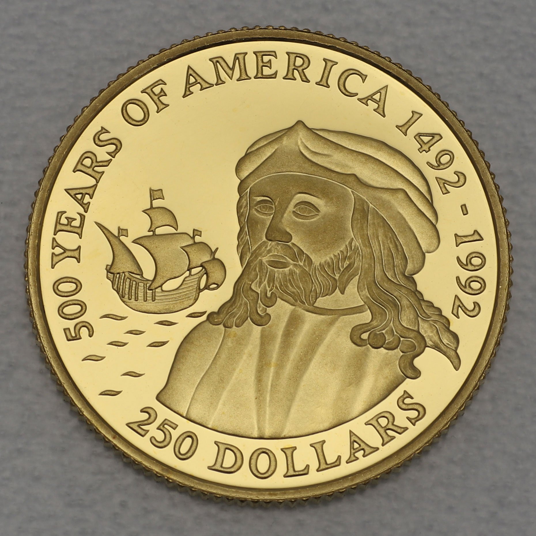 Goldmünze 1/4oz "Amerigo Vespucci" 1990 500 Years of America (Cook Islands) - Hauptansicht