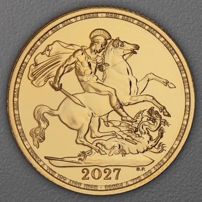 Goldmünze 1 Sovereign "Charles III." 2027 (Großbritannien) - Hauptansicht