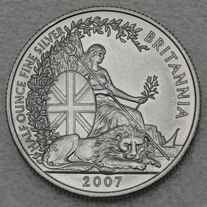 Silbermünzen 6 x 1/2oz "Britannia" 2007 (Satin PP) 20th Anniversary Set – 6-teilig (Großbritannien) - Miniaturansicht 7