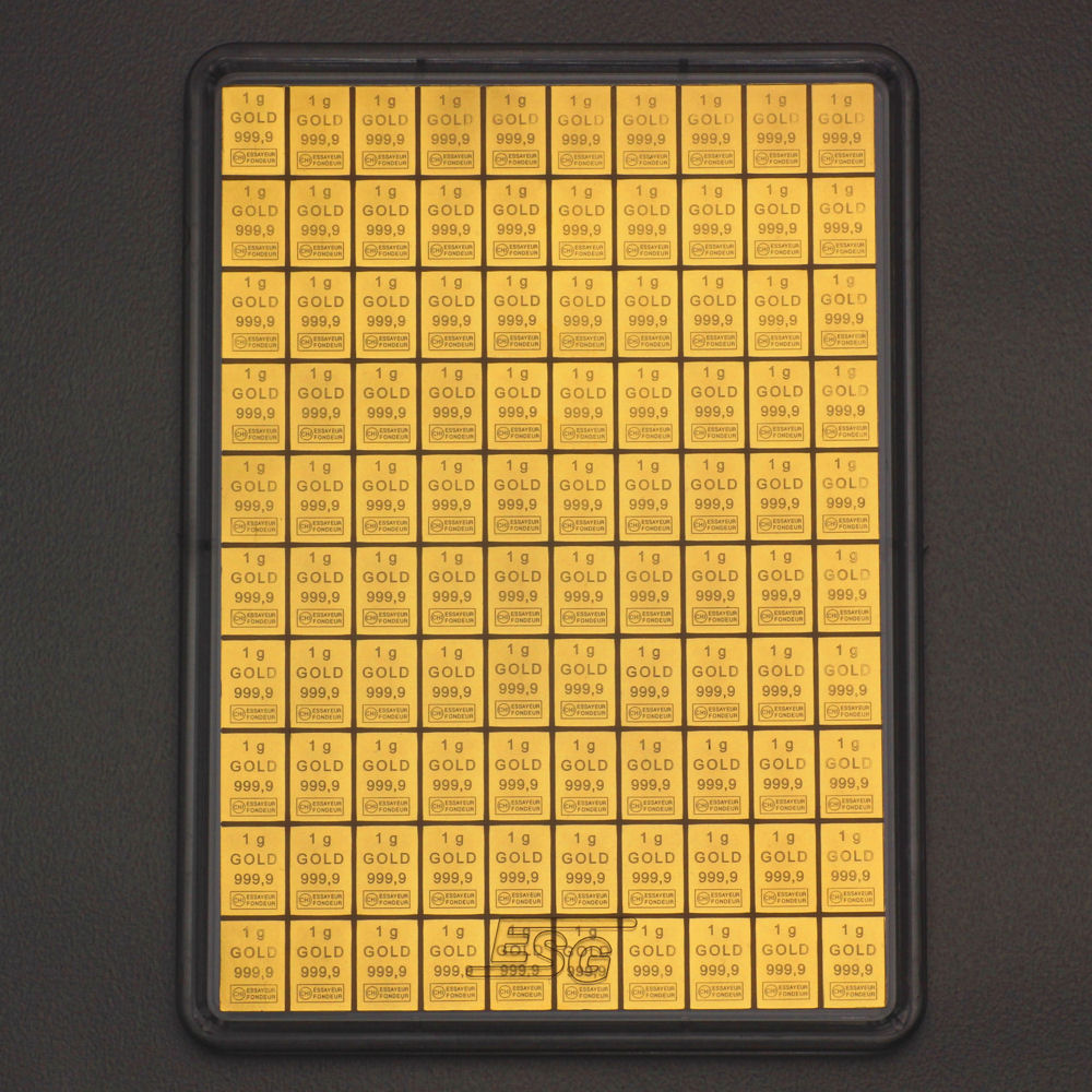 Goldtafel (100x 1g Feingold) "CombiBar" - Hauptansicht
