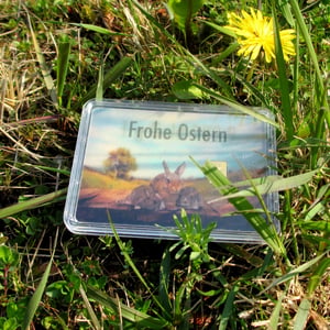 Goldbarren 1g "Osterhasen auf Wiese" (Flip) - Miniaturansicht 5