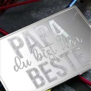 Silberbarren 100g "Papa, du bist der Beste" Gravur-Silbertafel - Miniaturansicht 7
