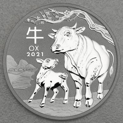 Silbermünze 1/2oz "Ochse" 2021 Lunar III – Year of the Ox (Australien) - Miniaturansicht 1
