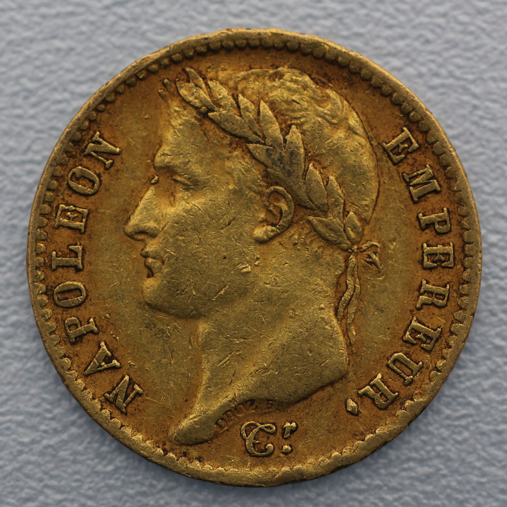 Goldmünze 20 Francs "Napoleon I." mit Kranz (Frankreich) - Hauptansicht