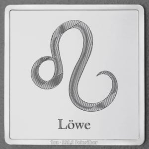Silberbarren 1oz "Sternzeichen Löwe" Gravurbarren quadratisch - Hauptansicht