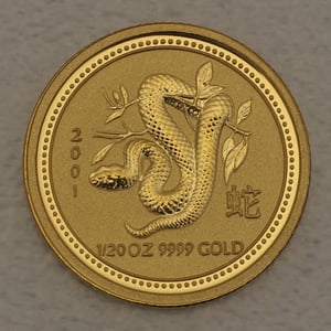 Goldmünze 1/20oz "Schlange" 2001 Lunar I – Year of the Snake (Australien) - Hauptansicht