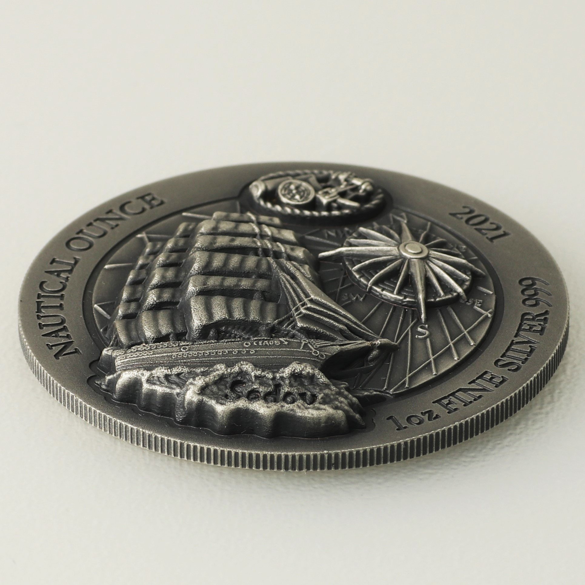 Silbermünze 1oz "Sedov" 2021 (HR/AF) Nautical Ounce diff. (Ruanda) - Detailansicht 2
